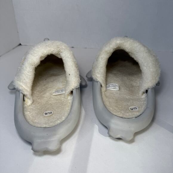 Women's Shark Slides with Fur Lining Gray Size 10 - 10.5 - Picture 3 of 6
